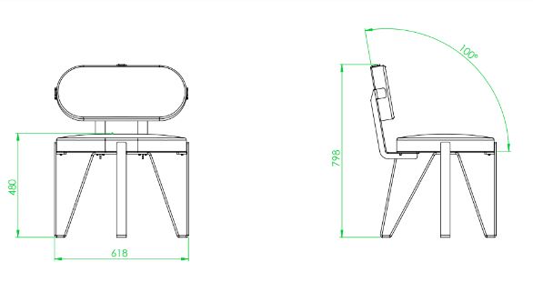 Caractéristiques techniques du fauteuil "Hommage"