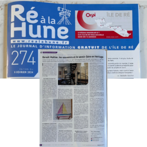 Article de presse sur Benoît Maltier dans le journal Ré à la hune
