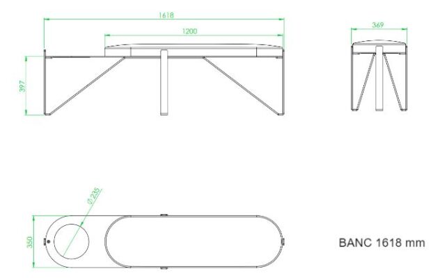 Caractéristiques techniques du banc 1600 mm