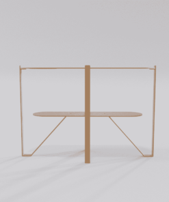 Console beige brun design de dimension 1200 mm vue de face