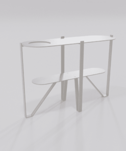Console design grise vue de droite, dimension 1200 mm