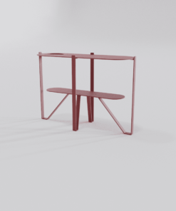 Console rouge en métal design, idéale dans votre entrée, votre salon ou votre chambre