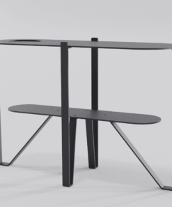 Console noire en 1200 mm vue de biais droite