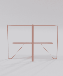 Console rose design vue de face de longueur 1200 mm