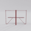 Petite console rouge vue de face, dimension 1200mm Maison Benoît Maltier