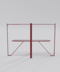 Petite console rouge vue de face, dimension 1200mm