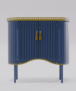 Buffet bleu saphir design avec pompon