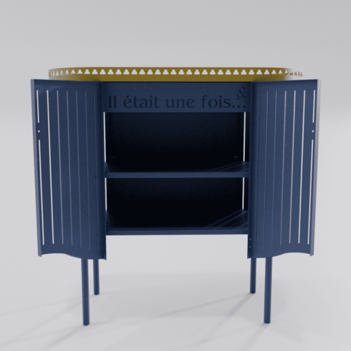 buffet design bleu saphir fabriqué par maison benoit maltier idéal pour votre salon