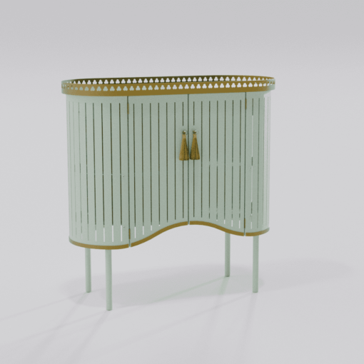 Petit buffet design vert pastel de la collection Louis Truc vue de droite