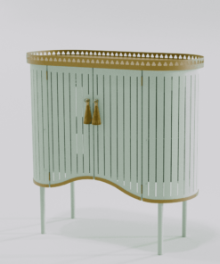 Buffet vert pastel Louis Truc vue de biais droite