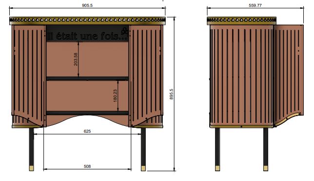 Buffet design vue porte ouverte