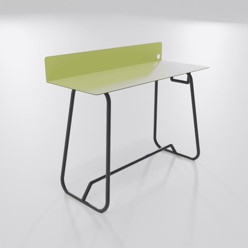 Bureau design Mary avec revêtement naturel écologique et upcyclé de couleur vert pop