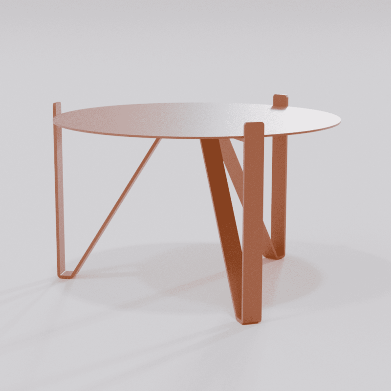Table basse ronde terracotta de diamètre 700 mm