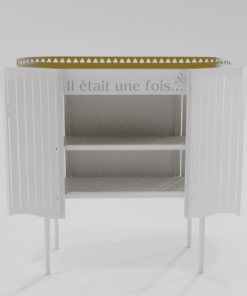 buffet blanc, meuble design et contemporain de la maison benoit maltier