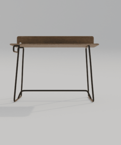Bureau design Mary vue de face avec structure noir et plateau bois