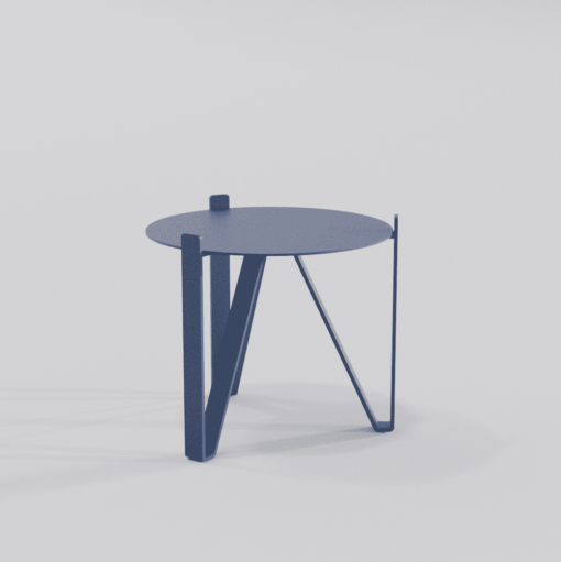 Table basse ronde design bleue diamètre 500 mm