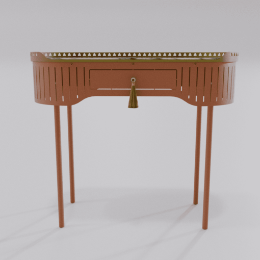 Bureau console terracotta de la collection Louis truc vue de face