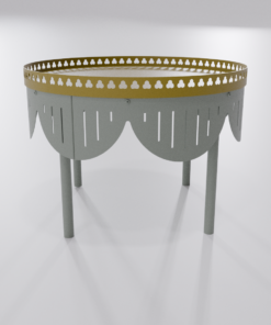 Table basse design gris soie de la collection Louis Truc