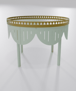 Table basse ronde design vert pastel de la collection Louis Truc