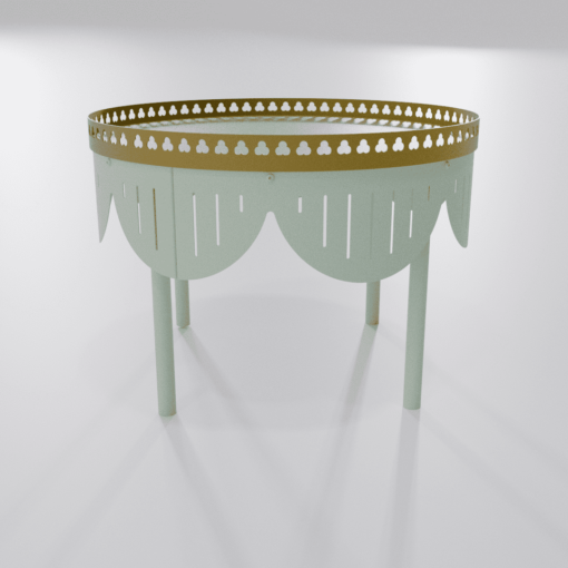 Table basse ronde design vert pastel de la collection Louis Truc