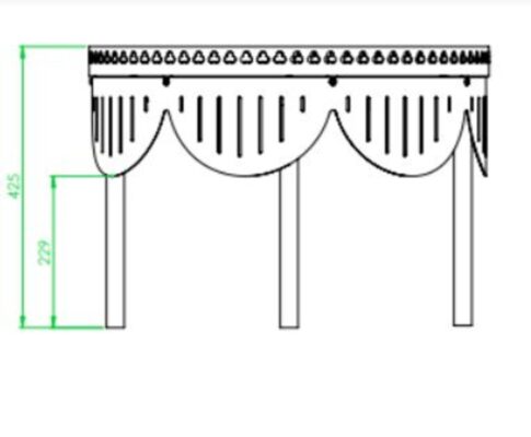 Fiche technique table basse Louis Truc vue de profil