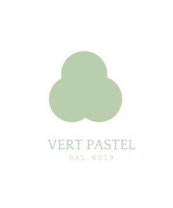 Vert pastel correspondant au RAL 6019 utilisé pour les meubles de maison Benoît Maltier