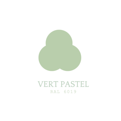 Vert pastel correspondant au RAL 6019 utilisé pour les meubles de maison Benoît Maltier